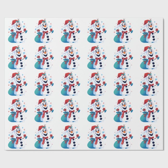 Papel De Regalo Frozen Olaf - Personalizado festivo Snowman con Go (Superficie plana)