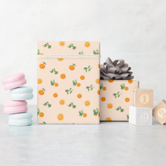 Papel De Regalo Fruta naranja patrón clásico cítrico
