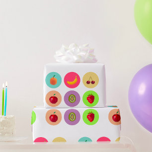Papel De Regalo Fruta Pixelada