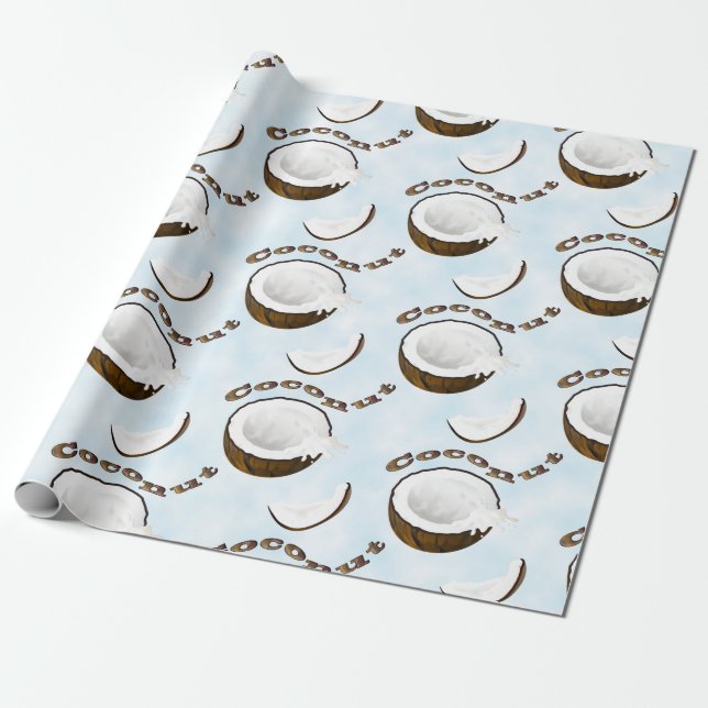Papel De Regalo Fruta tropical del coco (Desenrollado)