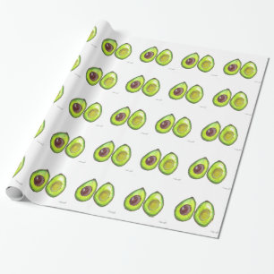 Papel De Regalo fruta verde aguacate Patrón de verduras de la comi