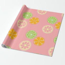 Papel De Regalo frutas con estampado de cítricos