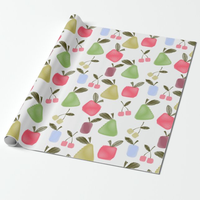 Papel De Regalo Frutas de personalizado sin foco raspadas manzanas (Desenrollado)