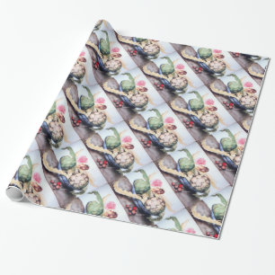 PAPEL DE REGALO FRUTAS DE TEMPORADA / ARTÍCULOS, ROSAS Y FRESAS
