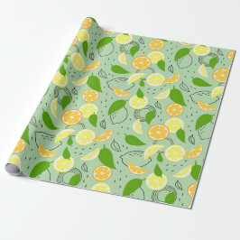 Papel De Regalo Frutas frescas de cítricos.