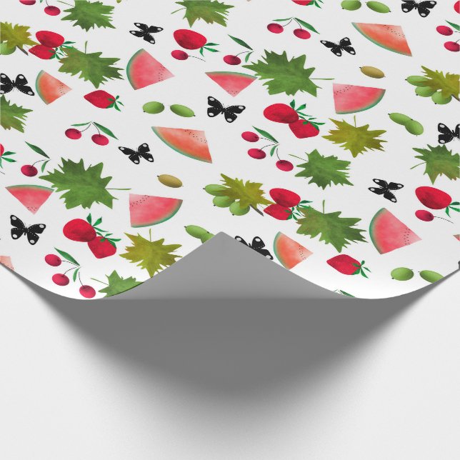 Papel De Regalo Frutas frescas sin foco Berries Personalizado de a (Esquina)