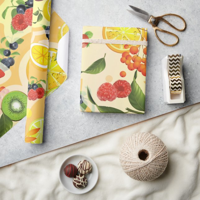 Papel De Regalo Frutas mixtas 6 (Artesanía)