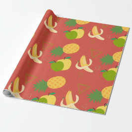 Papel De Regalo Frutas: patrón de plátanos y piña