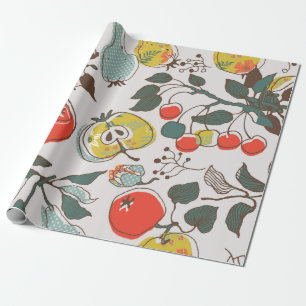 Papel De Regalo frutas variadas. patrón transparente