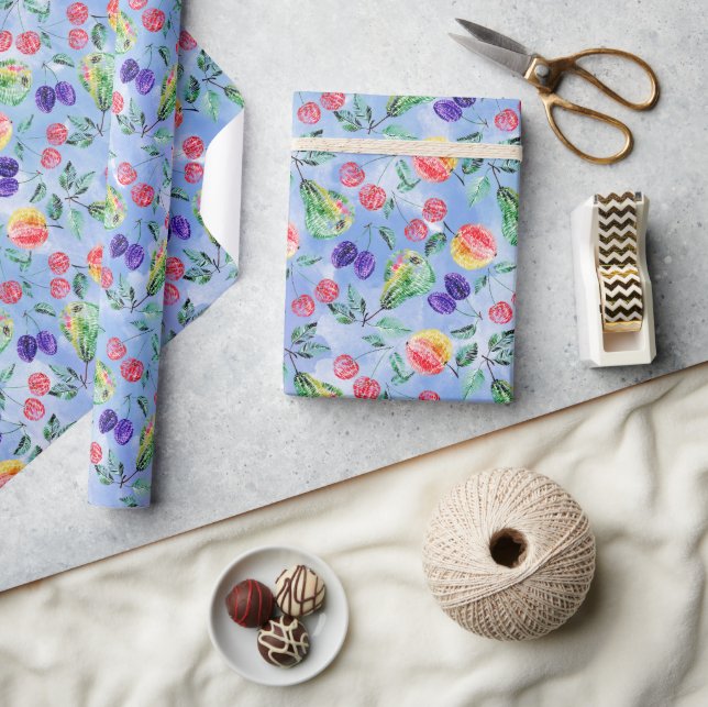 Papel De Regalo Frutas y bayas. (Artesanía)