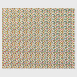 Papel De Regalo Frutas y Flores Tropicales de Verano Patrón Exótic