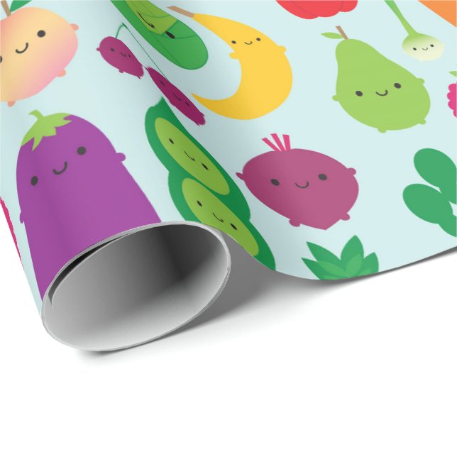 Papel De Regalo Frutas y verduras al día (Esquina del rollo)