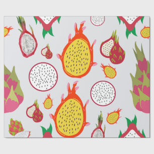 Papel De Regalo Fruto del dragón Flandes blancas y amarillas