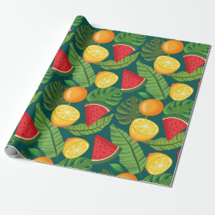 Papel De Regalo Frutos tropicales