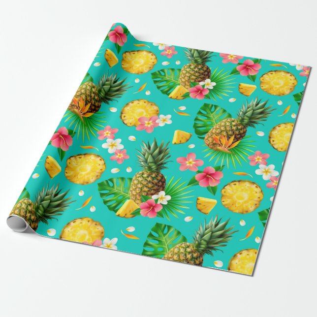 Papel De Regalo Frutos tropicales (Desenrollado)