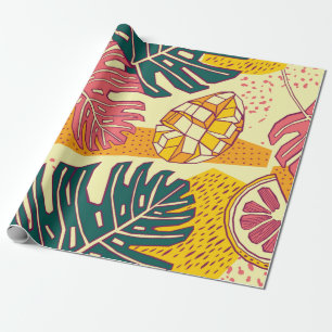 Papel De Regalo Frutos tropicales, diseño de patrones