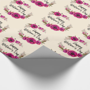 Papel De Regalo Fuchsia defiende la corona floral del feliz día de