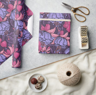 Papel De Regalo Fuchsia en rosa y violeta