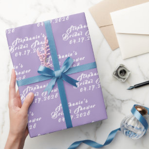 Papel De Regalo Fucsia Lila Moderno Patrón Novia Despedida de Solt