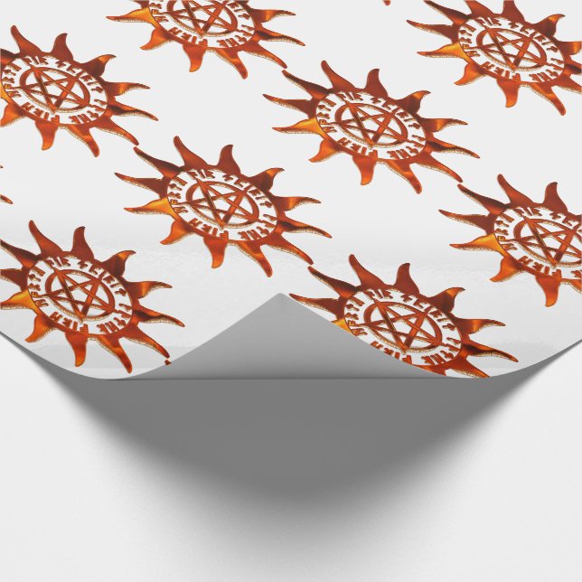 Papel De Regalo Fuego de Sol y Pentáculo (Esquina)