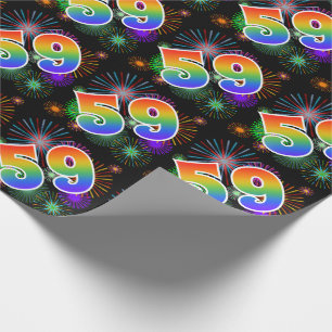 Papel De Regalo Fuegos Artificiales Coloridos + Evento de Patrón d