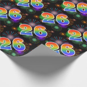 Papel De Regalo Fuegos artificiales coloridos + Modelo Arcoiris "2