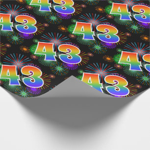Papel De Regalo Fuegos artificiales coloridos + Modelo Arcoiris "4