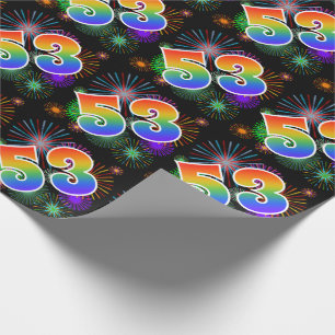 Papel De Regalo Fuegos artificiales coloridos + Modelo Arcoiris "5