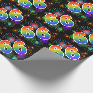 Papel De Regalo Fuegos artificiales coloridos + Modelo Arcoiris "6
