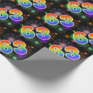 Papel De Regalo Fuegos artificiales coloridos + Modelo Arcoiris "6