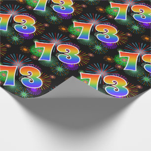 Papel De Regalo Fuegos artificiales coloridos + Modelo Arcoiris "7