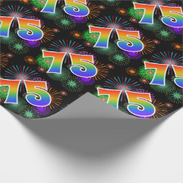 Papel De Regalo Fuegos artificiales coloridos + Modelo Arcoiris "7