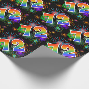 Papel De Regalo Fuegos artificiales coloridos + Modelo Arcoiris "7