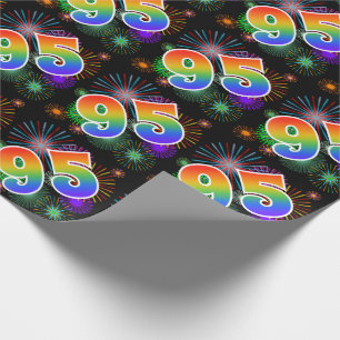 Papel De Regalo Fuegos artificiales coloridos + Modelo Arcoiris "9
