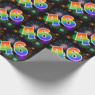Papel De Regalo Fuegos artificiales coloridos + Patrón de arcoíris