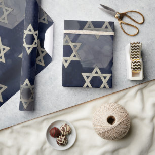 Papel De Regalo Fuerte vibra de Hanukkah de SlipperyJoe's estrella