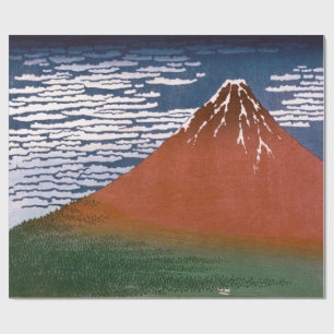 Papel De Regalo Fuji Rojo, El Volcán Aka Fujiyama Katsushika Hokus
