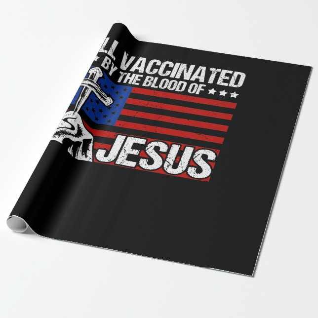 Papel De Regalo Fully Vaccinated By The Blood Of Jesus (Desenrollado)