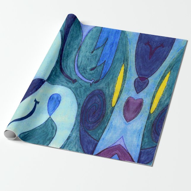 Papel De Regalo Fumes azules (Desenrollado)