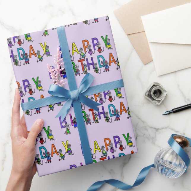 Papel De Regalo Fun Birthday Mice (Regalar)