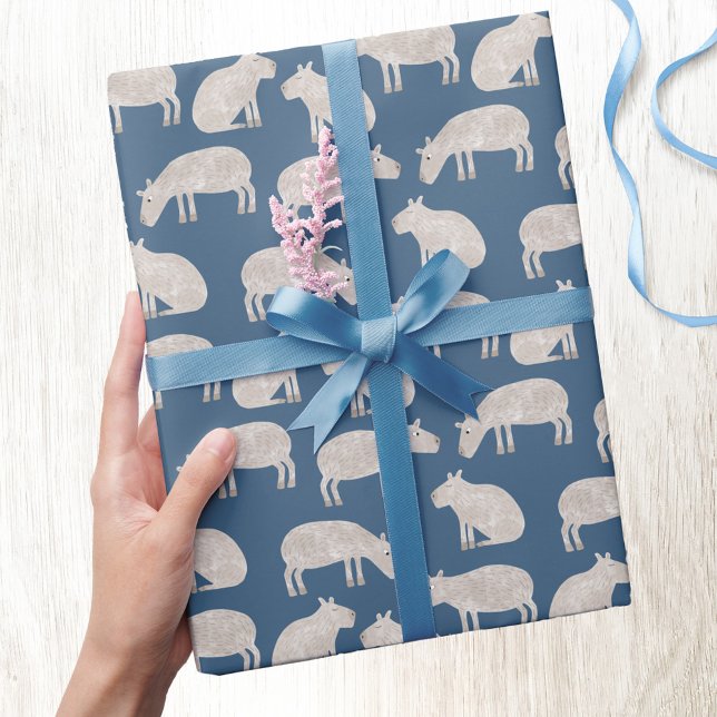 Papel De Regalo Fun Capybara (Fun capybara pattern gift wrapping paper)