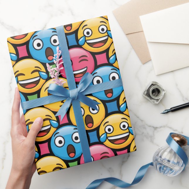 Papel De Regalo Fun Colorful Emoji Faces (Regalar)