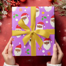 Papel De Regalo Fun Cute Festividad Navidades de Santa Claus