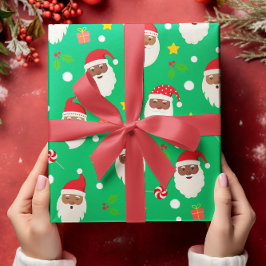 Papel De Regalo Fun Cute Festividad Navidades de Santa Claus