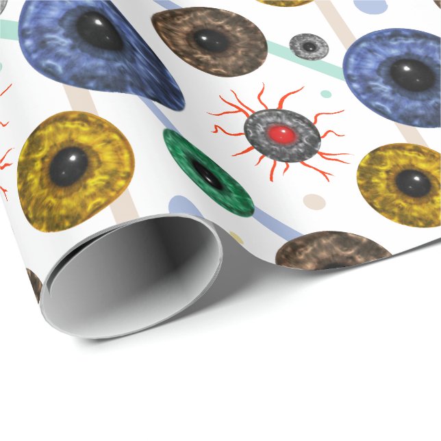 Papel De Regalo Fun Eyeballs (Esquina del rollo)