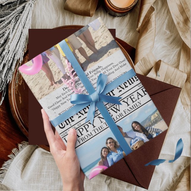 Papel De Regalo Fun foto única de periódico feliz año nuevo (Subido por el creador)