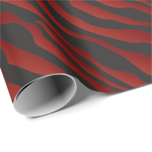 Papel De Regalo Fun Garnet Red Zebra Estampada Toda Ocasión