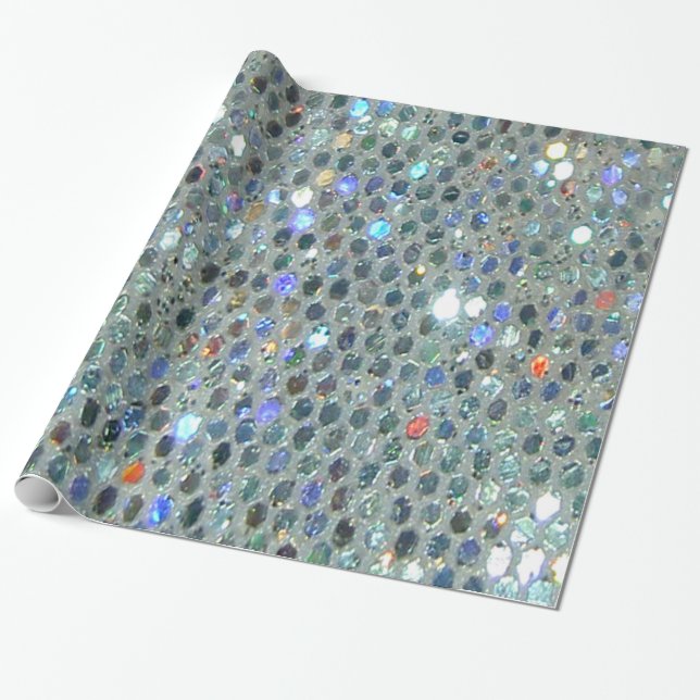 Papel De Regalo Fun Glitzy Purpurinoso Sparkly Colorful Bling (Desenrollado)