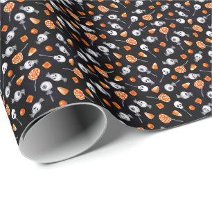 Papel De Regalo Fun Gothic Spooky Skull Eyeball Candy Halloween