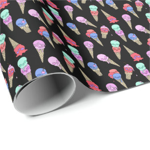 Papel De Regalo Fun Melty Summer Gótico Skull Helado Crema pastel